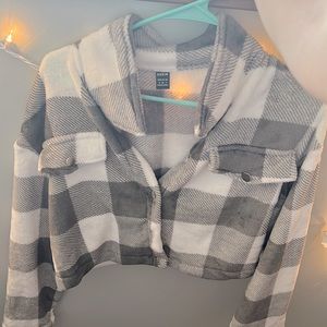 Shein button up furry top